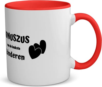 Akyol - bonuszus van de leukste kinderen koffiemok - theemok - rood - Zus - de leukste zus - verjaardag - cadeautje voor zus - kado - geschenk - 350 ML inhoud