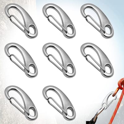 Solidchoice - Set van 8 RVS Carabiners voor Outdoor Activiteiten
