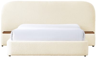Vente-unique Bed met opbergruimte stof wit 180 x 200 cm