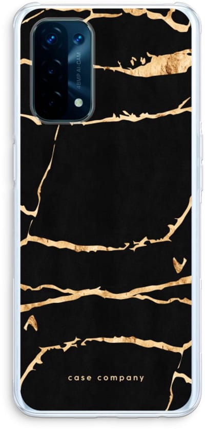 Case Company® - Hoesje geschikt voor Oppo A74 5G hoesje - Gouden marmer - Soft Cover Telefoonhoesje - Bescherming aan alle Kanten en Schermrand