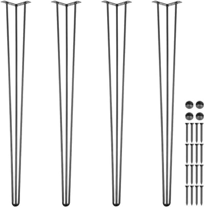 Haarspeld Tafelpoten 91,4 cm Zwart - Set van 4 Sterke Bureaupoten voor Tafel en Bank