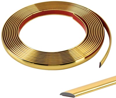 Decoratieve Muurafwerking Zelfklevende Wanddecoratie Strips voor Spiegels en Plafonds - 5m Goudkleurige PVC Rand met een Breedte van 13mm