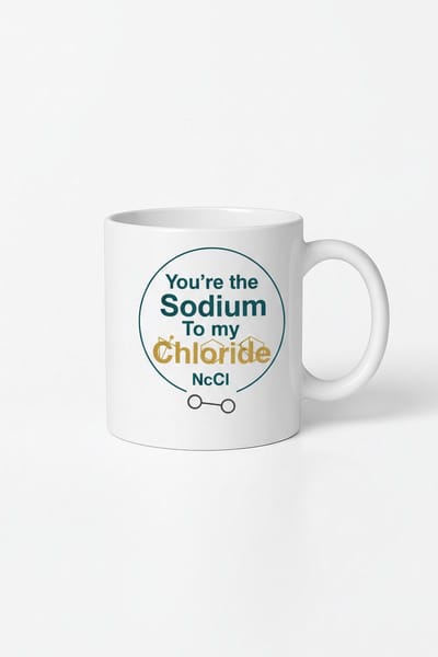 Chemie Liefdes Mok - "You're the Sodium to my Chloride" NaCl Cadeau Beker