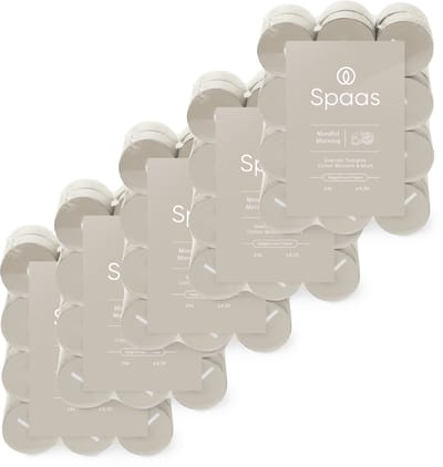 Spaas Geurtheelichtjes - 120 kaarsen - Katoenbloesem en Muskus - circa 4,5u - Mindful Morning