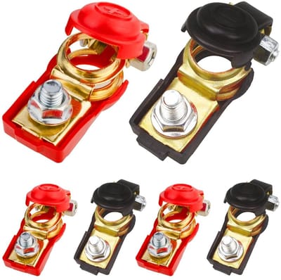 Golden crown - Accuklemmen - Accupoolklemmen - Universele Klemmen - Rood/Zwart - Snelklemmen - Voor Auto, Motorfiets, Vrachtwagen, Boot