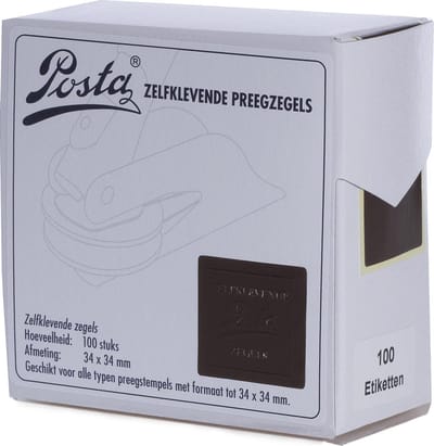 Zegeletiketten | donkerbruin | 34x34mm