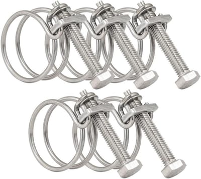 Verstelbare Dubbele Draad Slangklemmen 40mm-45mm, Roestvrijstalen Slangklemmen voor Waterleidingen, 5 Stuks met Diverse Maatopties voor Betrouwbare Bevestiging