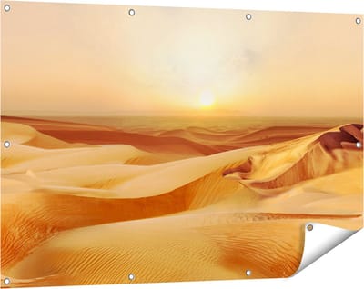Gards Tuinposter Woestijn bij Zonsondergang in de Sahara - 120x80 cm - Tuindoek - Tuindecoratie - Wanddecoratie buiten - Tuinschilderij