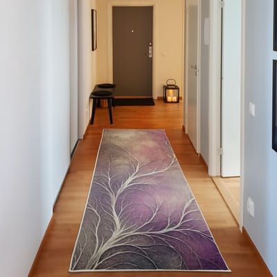 ABAKUHAUS Vloerkleed - Woonkamer Tapijt – 76 x 229 cm – Hoogpolig – lichtpaarsgrijs