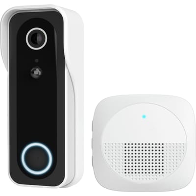 Trust DOORCAM-3000 - Slimme Video Deurbel - 3MP Camera - Draadloos met Accu - Geen Abonnementskosten - Wit