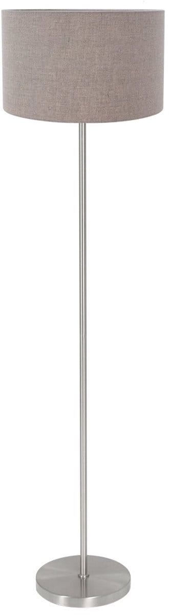 Vloerlamp Noor 4433ST – Geborsteld staal en taupe linnen kap – Trendy design voor binnen – Mexlite