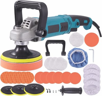 Polijstmachine Set - Auto Polijster - Lak Herstellen - Variabele Snelheid - 1600W - Donkerblauw