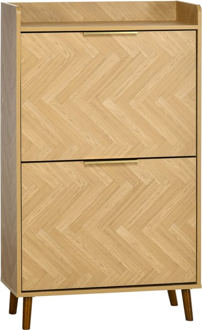 HOMCOM-Schoenenkast-Spaanplaat-70x30x120cm-Natuurlijk hout