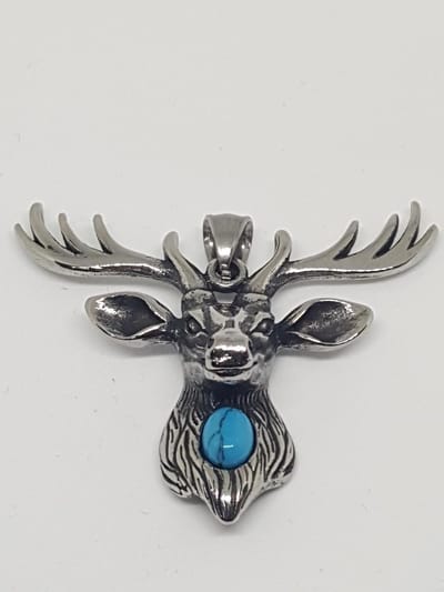 RH Jewelry® Herenhanger “Hertenkop” – 316L Chirurgisch Staal – Hypoallergeen – Inclusief Luxe Geschenkdoos