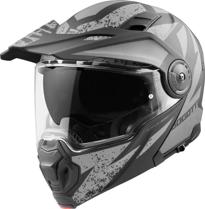 Bogotto FG-102 Safari Fiberglas Enduro Helm Zwart Grijs - Helm