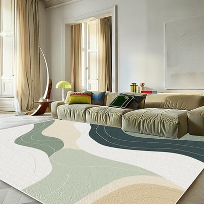 Modern Groen Minimalistisch Tapijt voor Woonkamer 200x300 Grote Oppervlaktekleden Decor Slaapkamer Zacht Elastisch Buiten Vloermatten Wasbaar 60*90cm
