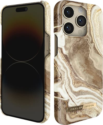 iDeal of Sweden hoesje voor iPhone 14 Pro - Backcover - Fashion Case - Golden Sand Marble