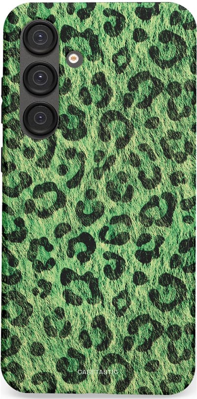 Casetastic hoesje geschikt voor Samsung Galaxy S25 Plus - Dubbellaagse bescherming - Groene Panterprint - Fashion Case - Donkergroen Zwart
