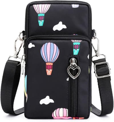 Allecto - Schoudertassen voor vrouwen - Oxford Cloth - Mode - Zwart - Mobiele telefoons - Creditcards - Kleine tas - Dames - Zwart