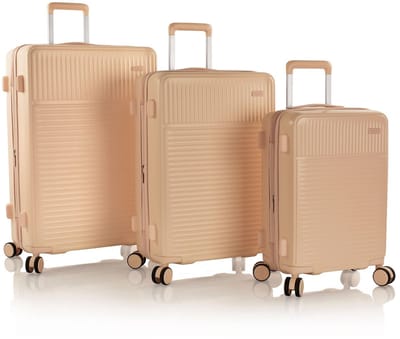 Heys Pastel 4 wielen Kofferset 3-delig met uitbreidingsplooi - Harde bagage - TSA slot - nude