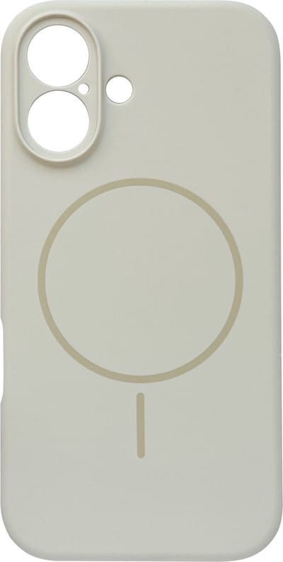 Casemania Hoesje Geschikt voor Apple iPhone 16 - Beige - Zachte Liquid Siliconen Back Cover Case - Geschikt voor MagSafe - Zeer Sterke Magneet - Telefoon hoes met Camera Bescherming