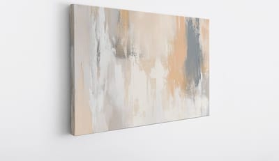 Saammp Canvas Schilderij - Beige strepen - minimalistische kunst - Abstracte - 40x30 - Foto op canvas - Wanddecoratie - Muurdecoratie Woonkamer - Kantoor Decoratie