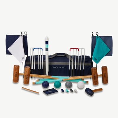 Ubergames- Pro Croquet set - Engels Tuinspel - 4-persoons - Hardhouten Mallets - Kunststof Ballen - Met Nylon Tas