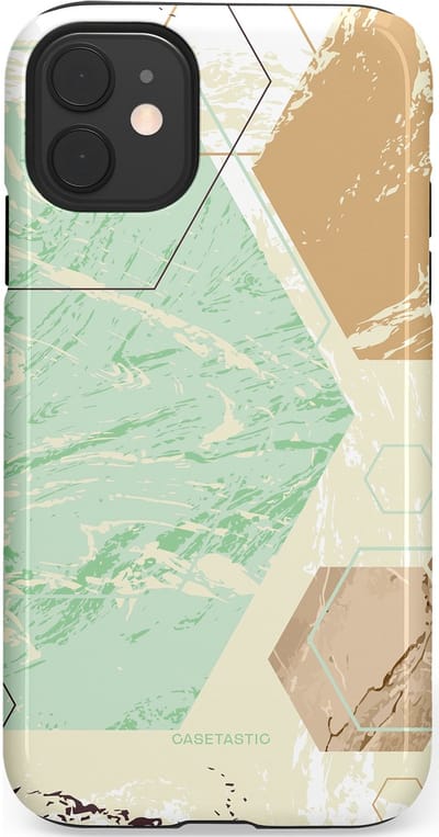 Casetastic hoesje geschikt voor Apple iPhone 11 - Dubbellaagse bescherming - Vlaklicht - Fashion Case - Crème Mintgroen Wit Lichtgrijs
