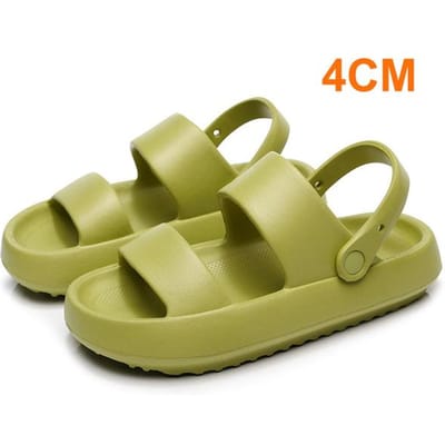 Zomer Dikke Bodem Cloud Slippers Vrouwen Comfort Zachte Zool Platform Sandalen Vrouw Outdoor Antislip Strand Slides Slippers 36-37 groen