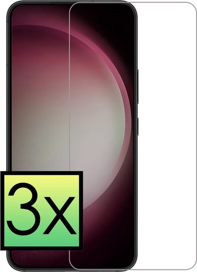 Screenprotector - 3 stuks - Geschikt voor Samsung Galaxy S23 - Volledige Dekking - Met Dichte Notch Full protection - Beschermglas - Gehard Glas - Tempered Glass - Screen Protector - Bescherm Cover
