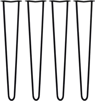 Skiski hairpin tafelpoten - zwart - 4x71cm - 2 staven 12 mm