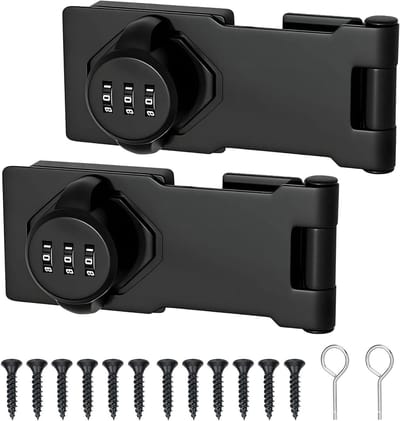 2 Stuks Combinatieslot 12 cm - Veiligheidsslot voor Kasten, Deuren en Ramen - Robuuste Beveiliging met Sleutelvrije Combinatie