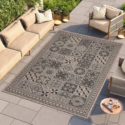 Tapiso Melissa Buiten Vloerkleed Bruin Indoor Outdoor Mozaiek Laagpolig Tapijt Maat- 60x100