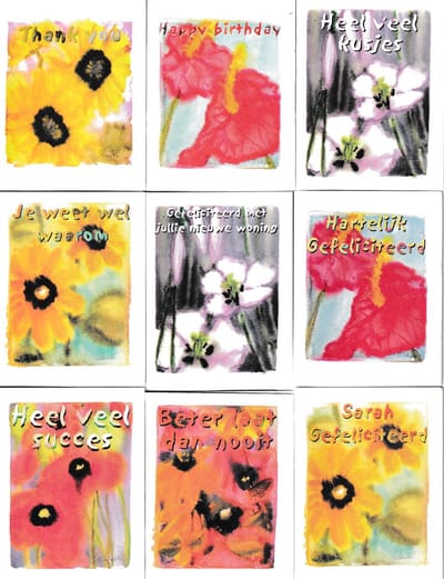 Bloemenkaartjes - 225 Stuks – Minikaartjes – 5 x 6.5 cm – Mix - Bloemist - Kadootjes – BK-030