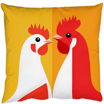 Sierkussens - Kussentjes Woonkamer - 50x50 cm - Kippen - Oranje - Vlakken