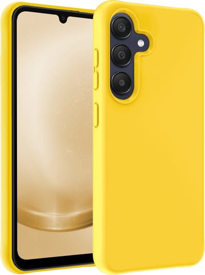 Hoesje - Geschikt voor Samsung Galaxy A25 - Sterk & Shockproof - Hoes Cover - Siliconen Case - Telefoonhoesjes - Geel