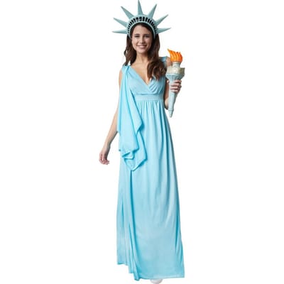 Dressforfun Godin der vrijheid S - verkleedkleding kostuum halloween verkleden feestkleding carnavalskleding carnaval feestkledij partykleding - 302518