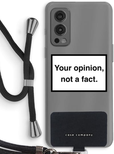 Case Company® - Hoesje met koord geschikt voor OnePlus Nord 2 5G hoesje met Koord - Your opinion - Telefoonhoesje met Zwart Koord - Bescherming aan alle Kanten en Over de Schermrand
