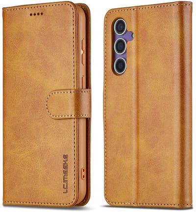 LC.IMEEKE Hoesje - Geschikt voor Samsung Galaxy S26 Plus Hoesje - LC.IMEEKE Luxe Book Case - Bruin