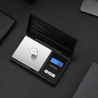 Crrynuo - Digitale Keukenweegschaal - Precieze Keukenweegschaal - Compacte Weegschaal - 1 Stuk - Voor Voedsel & Kleine Voorwerpen - Zwart