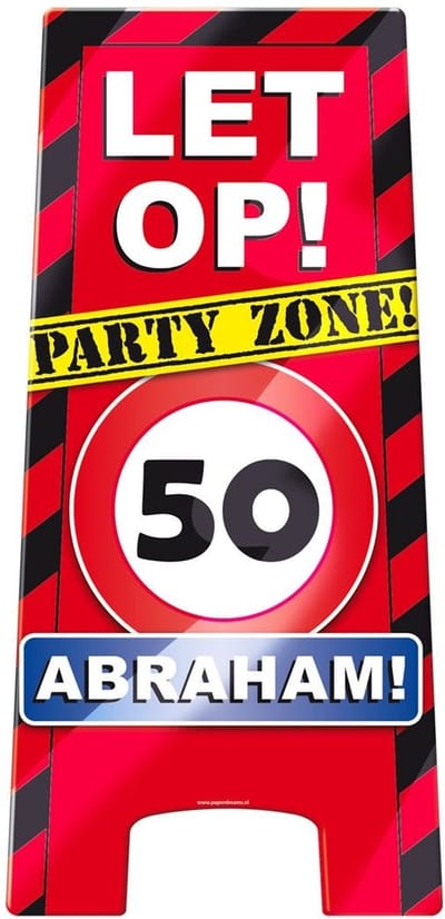 Paperdreams - Warning sign - 50 Jaar - Abraham