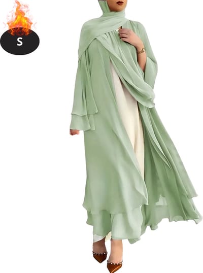Bovista Islamitische Kleding - Djellaba Dames - Moslim Kleding - Arabisch Dames Kaftan - Alhamdulillah - Olijfgroen S