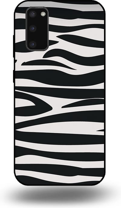 Smartphonica Telefoonhoesje geschikt voor Samsung Galaxy S20 met zebra opdruk - TPU backcover case met zebra print design - Zwart Wit geschikt voor Samsung Galaxy S20