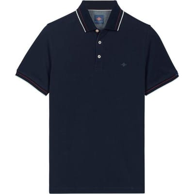 Baileys Polo Subtle Two-Tone Solid Fine Tipping Detail Dark Blue / male