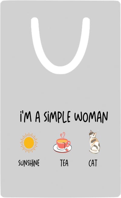 Hacebo® - I'm a simple woman sunshine, tea, cat metalen boekenlegger- Quotes - vrouwen die simpel zijn - vrouwen - quotes - verjaardagscadeau - verjaardag - cadeau - kado - geschenk - gift Bladwijzer boekenleggers - 7.6 cm x 5cm