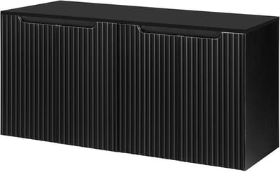 Wastafelonderkast met wastafelblad Newport 120x60x40 cm zwart [en.casa]