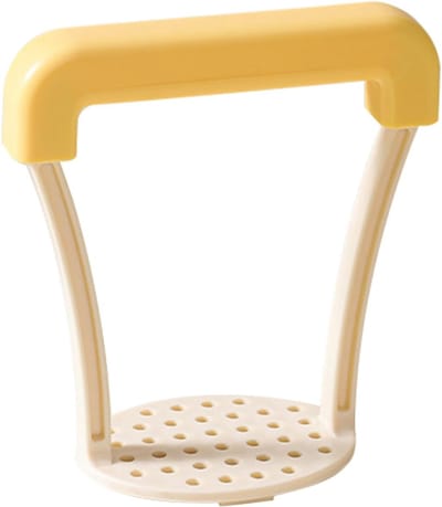 Aardappelstamper - Pureestamper Keuken - Aardappelpuree Maken - Ergonomische Antislip Greep - 13 cm - Geel