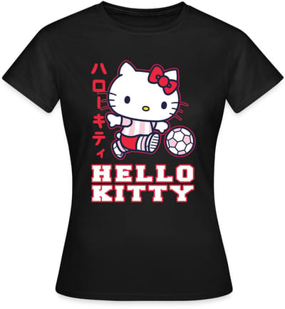 Hello Kitty Speelt Voetbal T-Shirt Dames