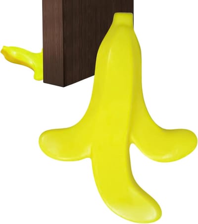 Decoratieve deurstopper - Banaan schaal - Deuren op hun plek - Schokabsorberend ontwerp - 20 x 16 x 16 cm