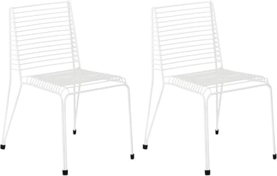 CHIEVE - Set van 2 tuinstoelen - Wit - Staal